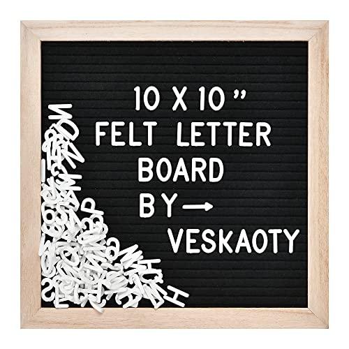 10x10 Felt Letter Board with 294 Characters and Wooden Frame