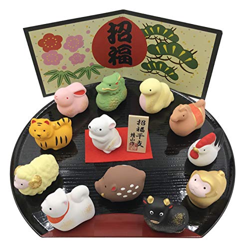 12 ceramic chinese zodiac figurines