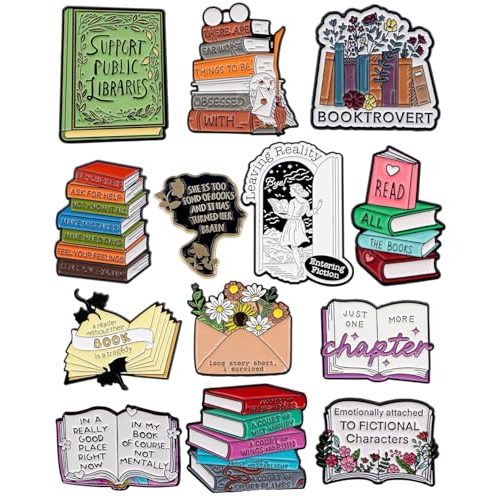 Book Lover Enamel Pins Set