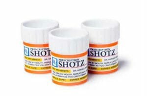 shot glasses shaped like a prescription pills bottle