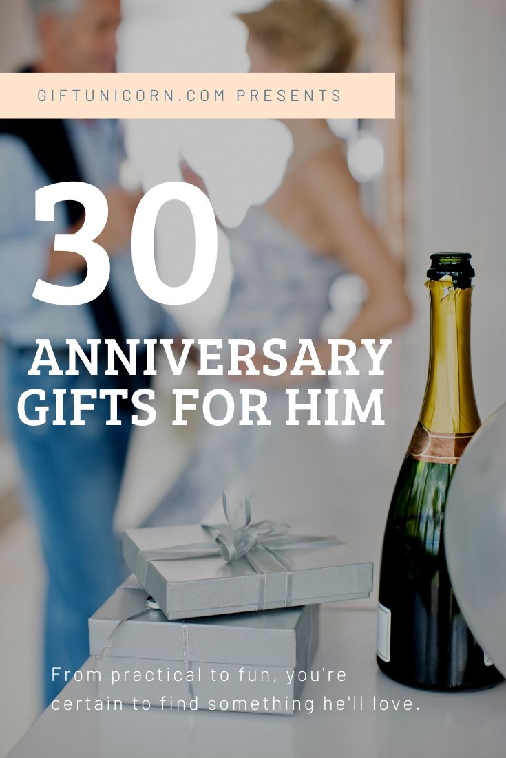 30 anniversary gifts for a man pin image