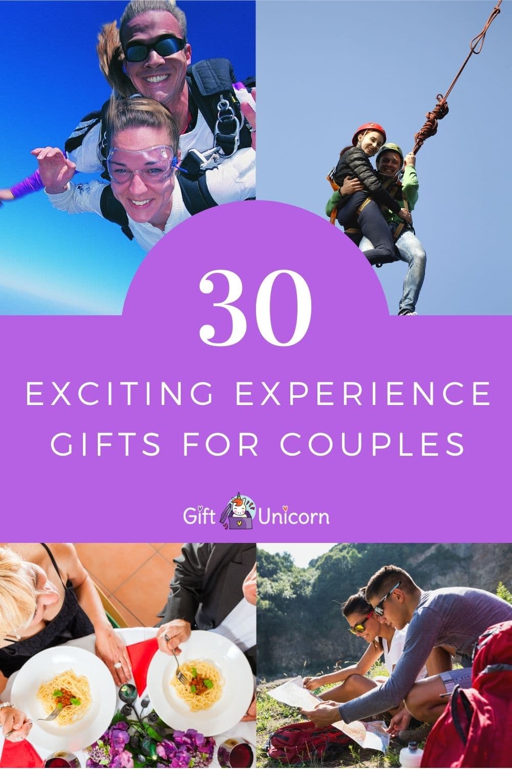 30 experience gift ideas for couples pin image