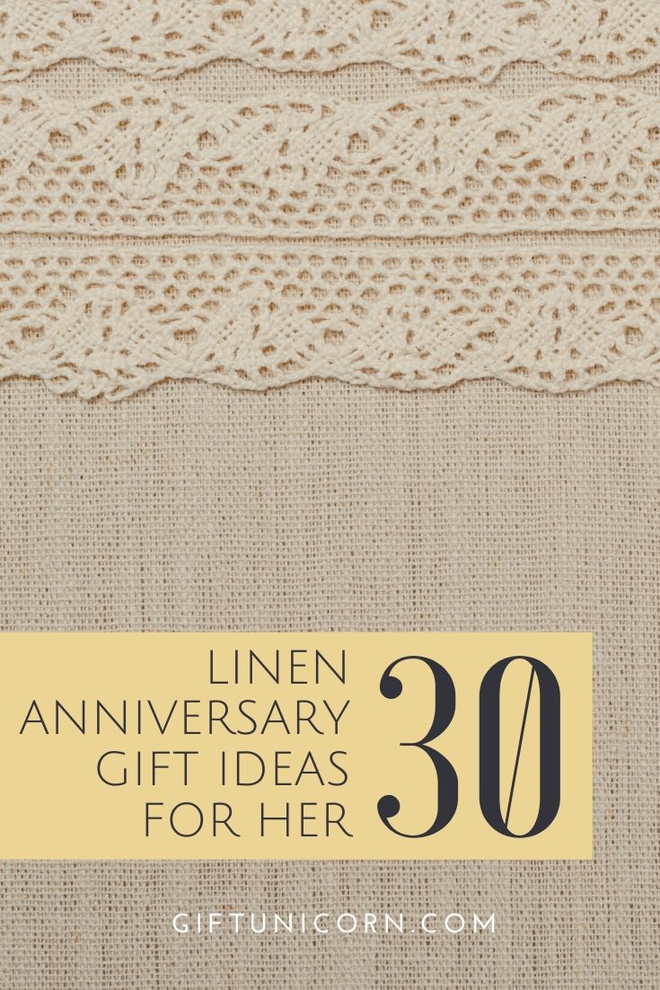 30 linen anniversary gifts for her pin image