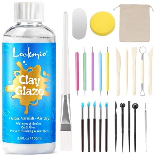Air Dry Clay Glaze & Tools Kit