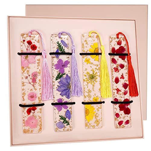 Dried Flower Resin Bookmark Set