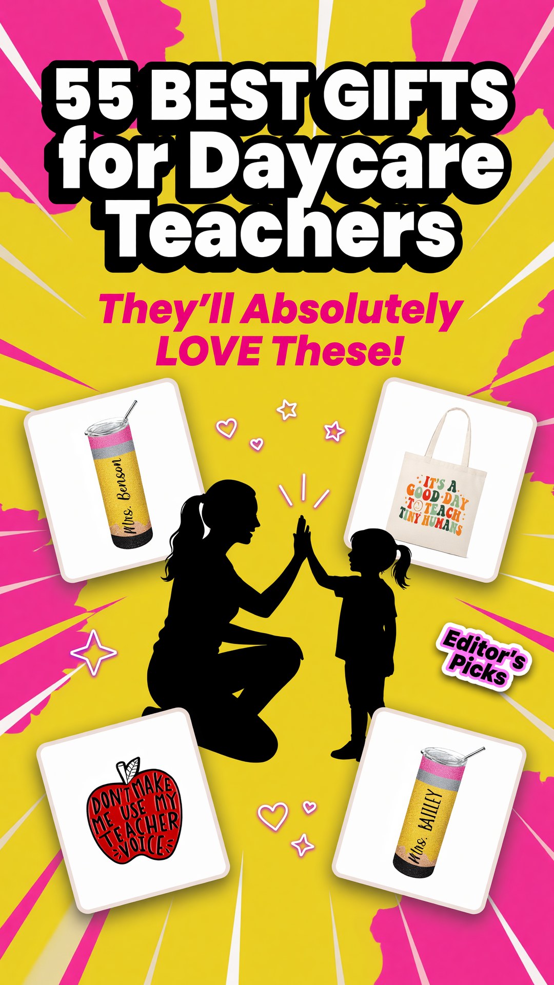 55 Best Daycare Teacher Gifts They’ll Actually Love - pinterest pin image
