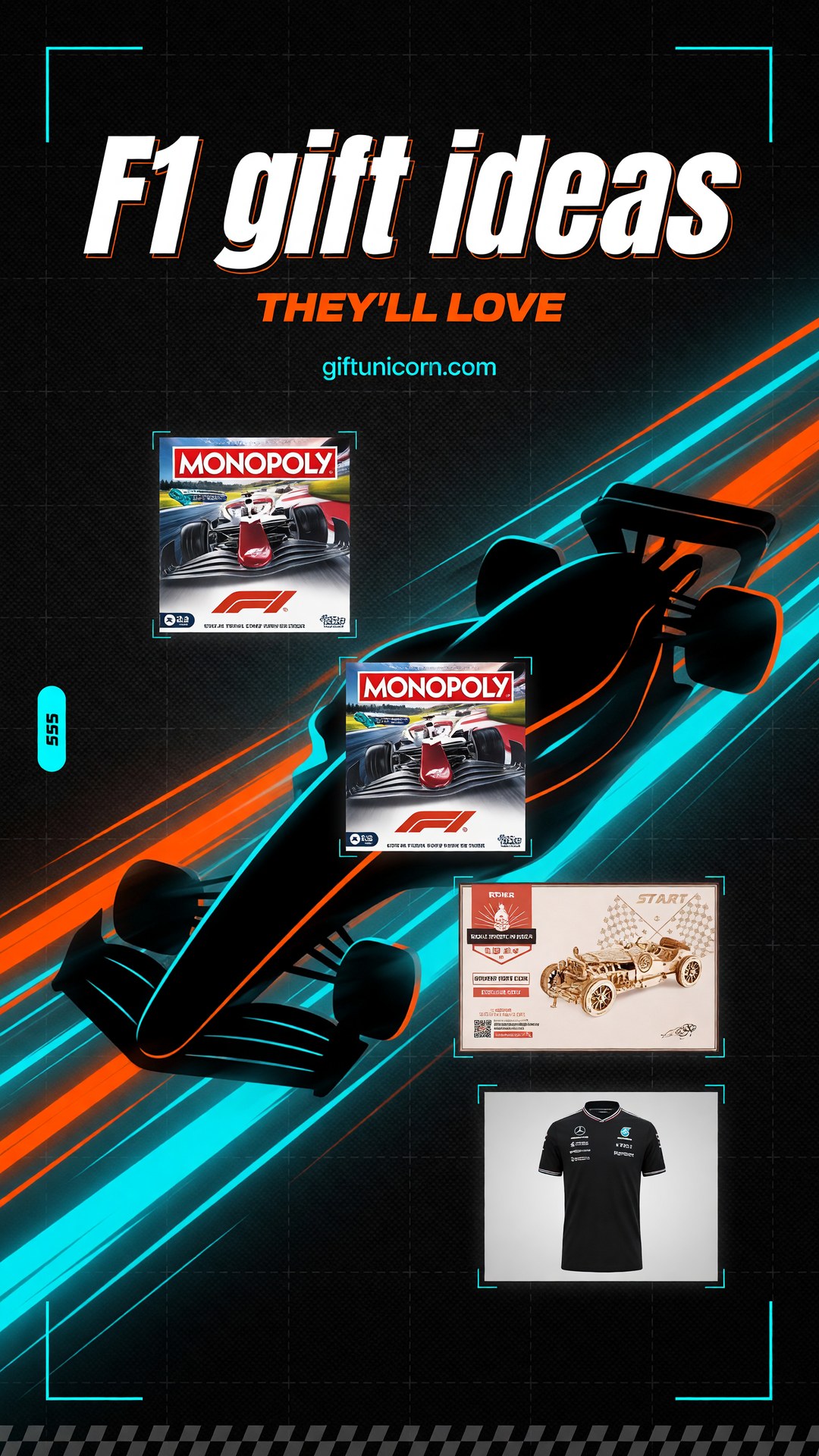 55 Best F1 Gift Ideas for Formula One Fans - pinterest pin image
