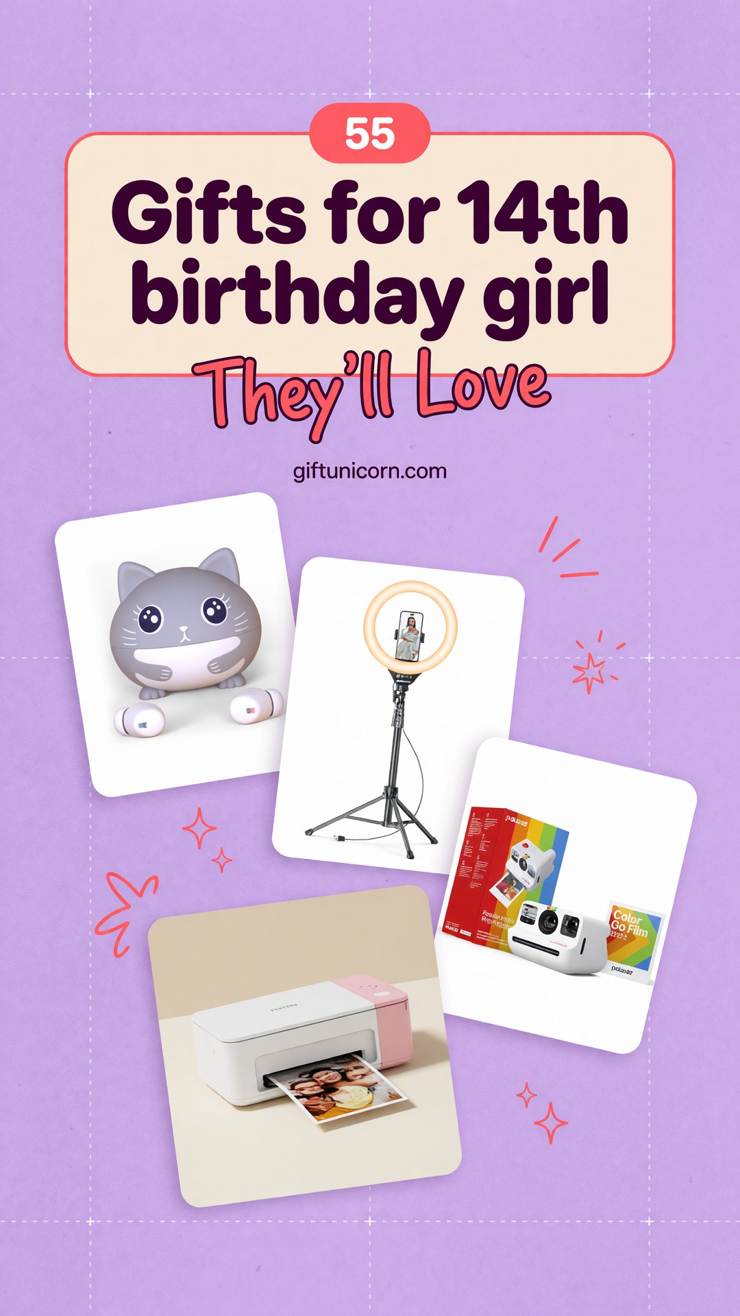 55 Best Gifts for a 14th Birthday Girl - pinterest pin image