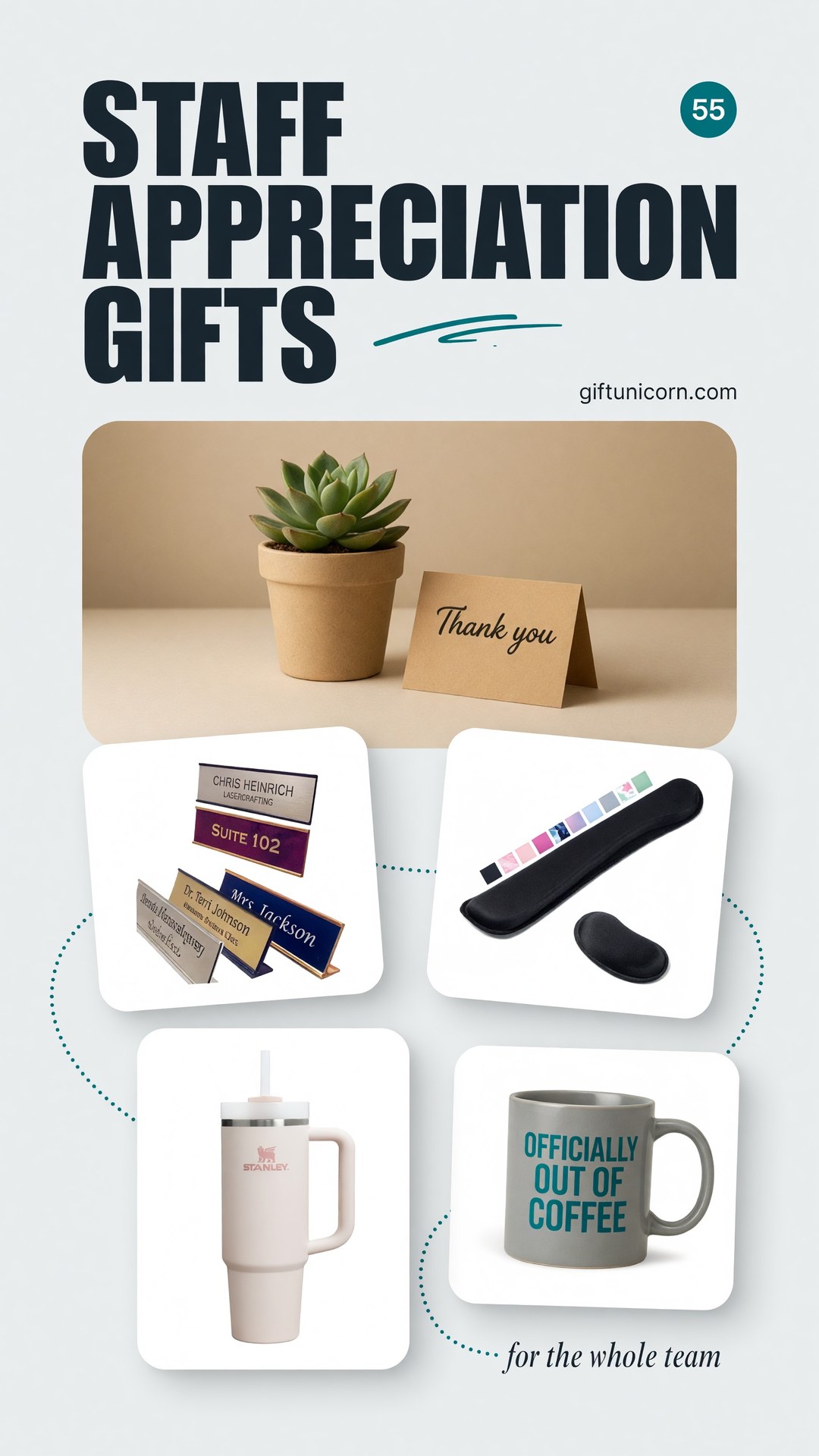 55 Best Staff Appreciation Gifts Your Team Will Love - pinterest pin image