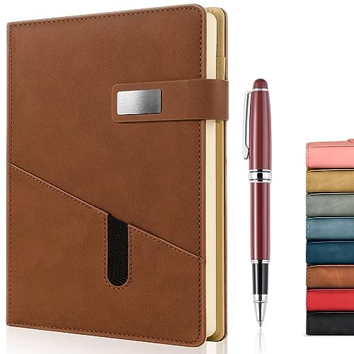 A5 Lined Leather Journal with Pen