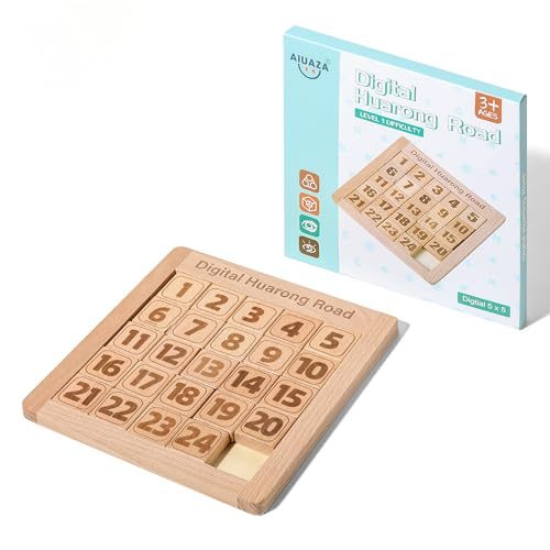 AIUAZA Wooden Number Sliding Puzzle