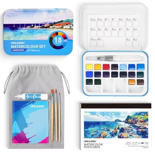 AUREUO Blue Watercolor Paint Set