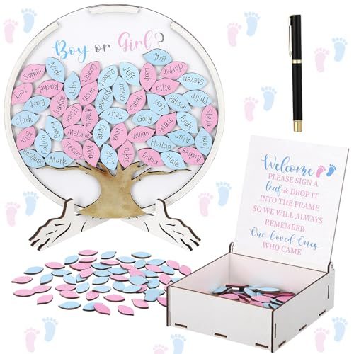AceOrbit Gender Reveal Guest Book Set