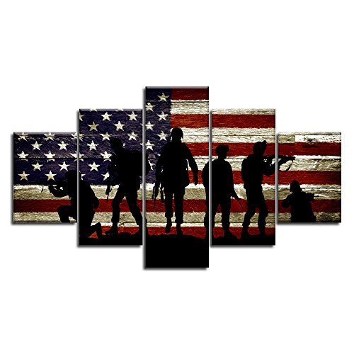American flag canvas wall art