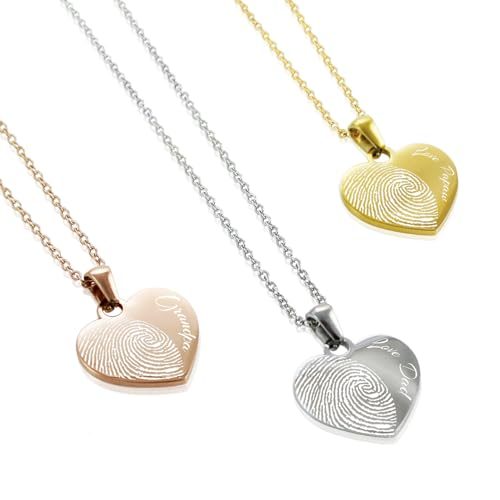 AnnBijoux Personalized Fingerprint Heart Necklace