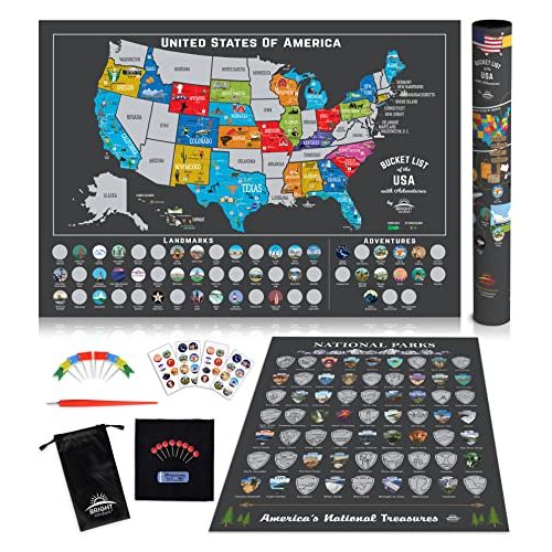 Bright Standards Scratch Off USA Map