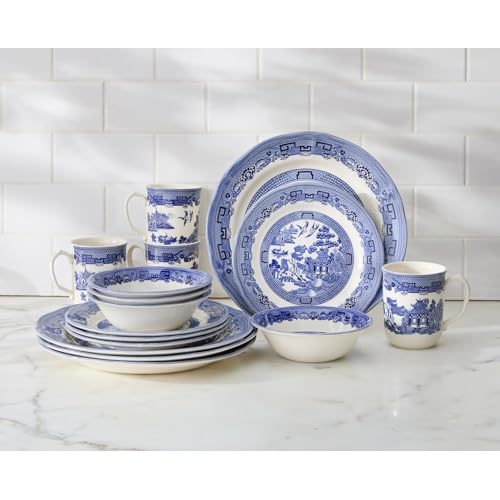 BrylaneHome Blue Willow Dinnerware Set