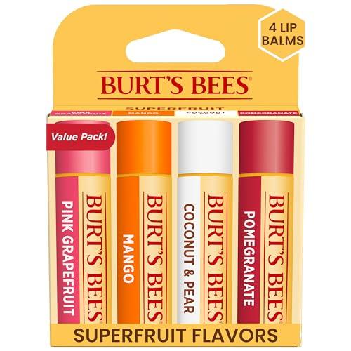 Burt's Bees Lip Balm Variety Pack: Pink Grapefruit, Mango, Coconut & Pear, P