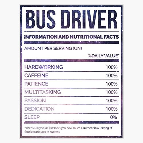 Bus Driver Nutrition Label Bumper Sticker