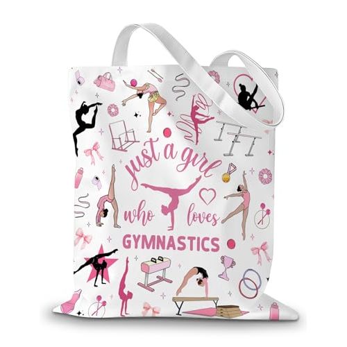 CEASQVAA Gymnastics Canvas Tote Bag