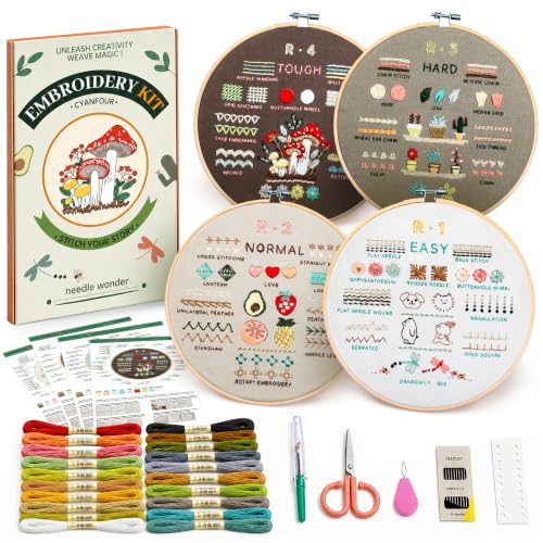 CYANFOUR Embroidery Kit for Beginners