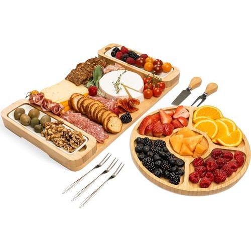 Bamboo Charcuterie Board Set