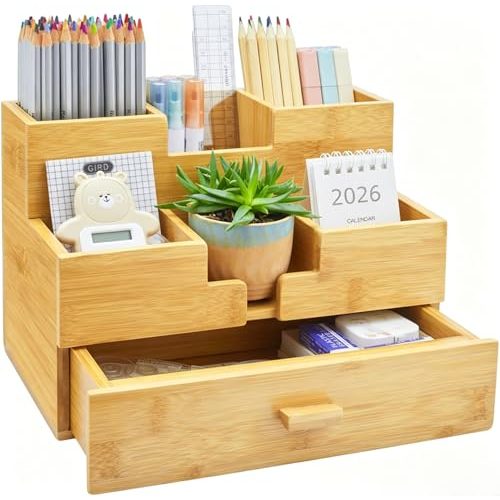 Charmlife Bamboo Desk Organizer