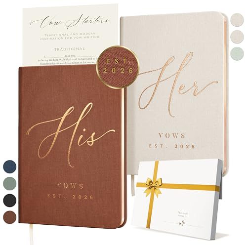Custom His & Hers Linen Vow Books