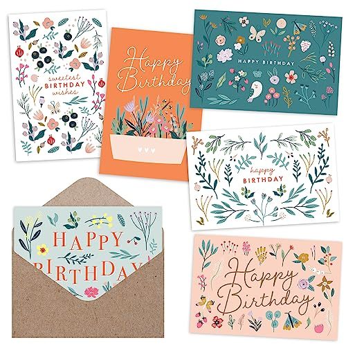 Deluxe Floral Birthday Cards Set