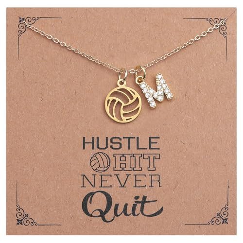 Drogomen Volleyball Initial Pendant Necklace