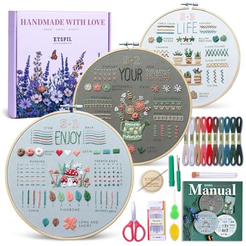 ETSPIL Embroidery Kit for Beginners