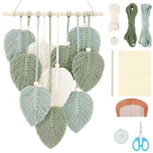 FREEBLOSS DIY Macrame Leaf Wall Hanging Kit