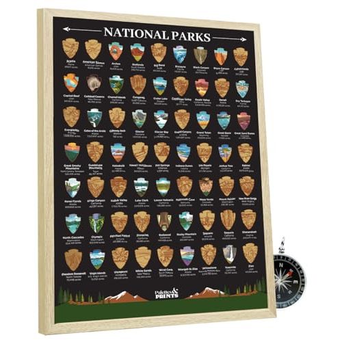 Framed National Parks Scratch Off Poster