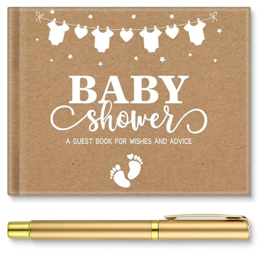 Fuyoooo Kraft Paper Baby Shower Guest Book
