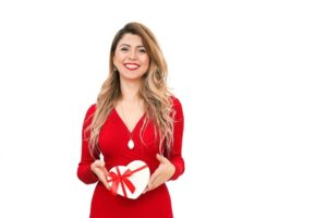 girlfriend with a present
