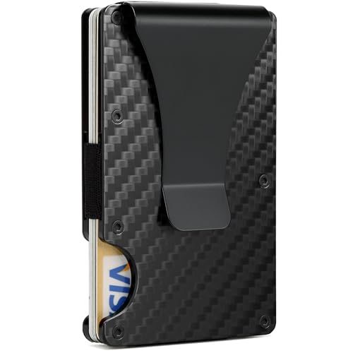 GOLRIDI Slim Carbon Fiber Metal Wallet