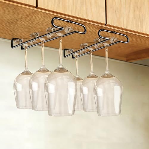 GeLive Under Cabinet Wine Glass Rack