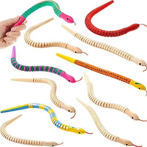 Gejoy 15-Piece 12-Inch Unfinished Wooden Snakes for Crafts