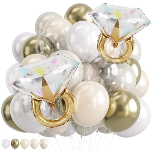 Gold Ring Engagement Balloon Set