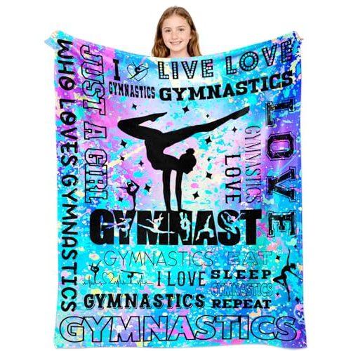Gymnastics Flannel Throw Blanket