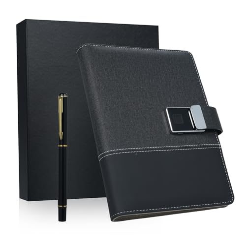 HURRISE Fingerprint Lock Leather Journal