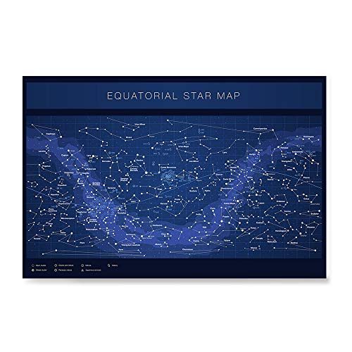 Highly Detailed Equatorial Star Map Poster
