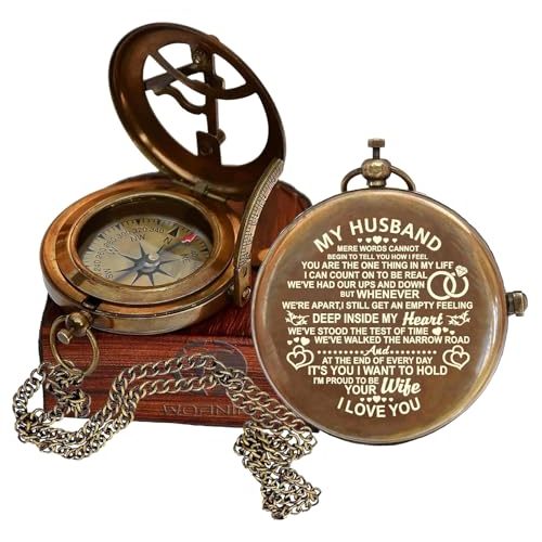 Engraved Brass Compass Keepsake