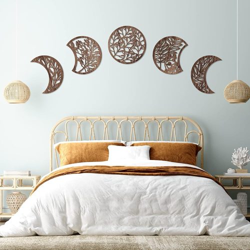 Jetec 5 Pcs Moon Phase Wall Art Decor Wall