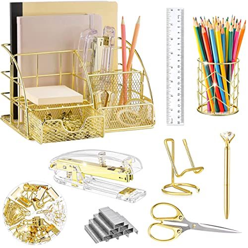 KAAKOW Gold Desk Organizer Set