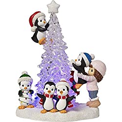 LED lighted christmas tree figurine