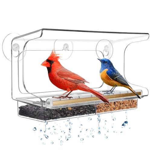 LUJII Shatterproof Window Bird Feeder
