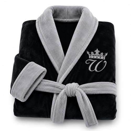 Lotus Linen Personalized Men's Plush Robe