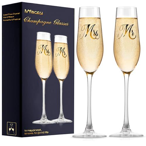 Mfacoy Mr. & Mrs. Champagne Flute Set
