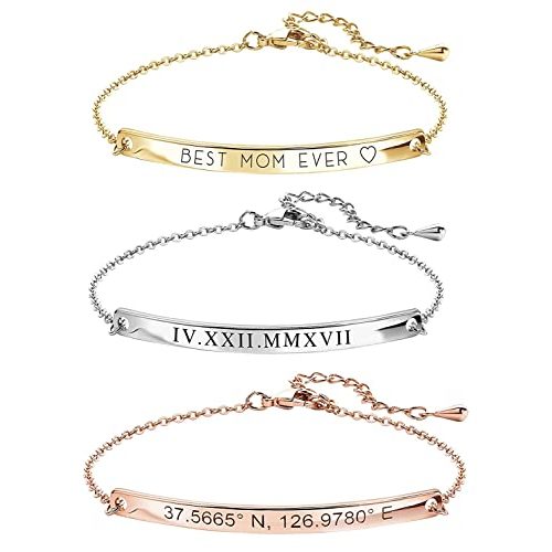 Mignon and Mignon Custom Name Gold Bar Bracelet